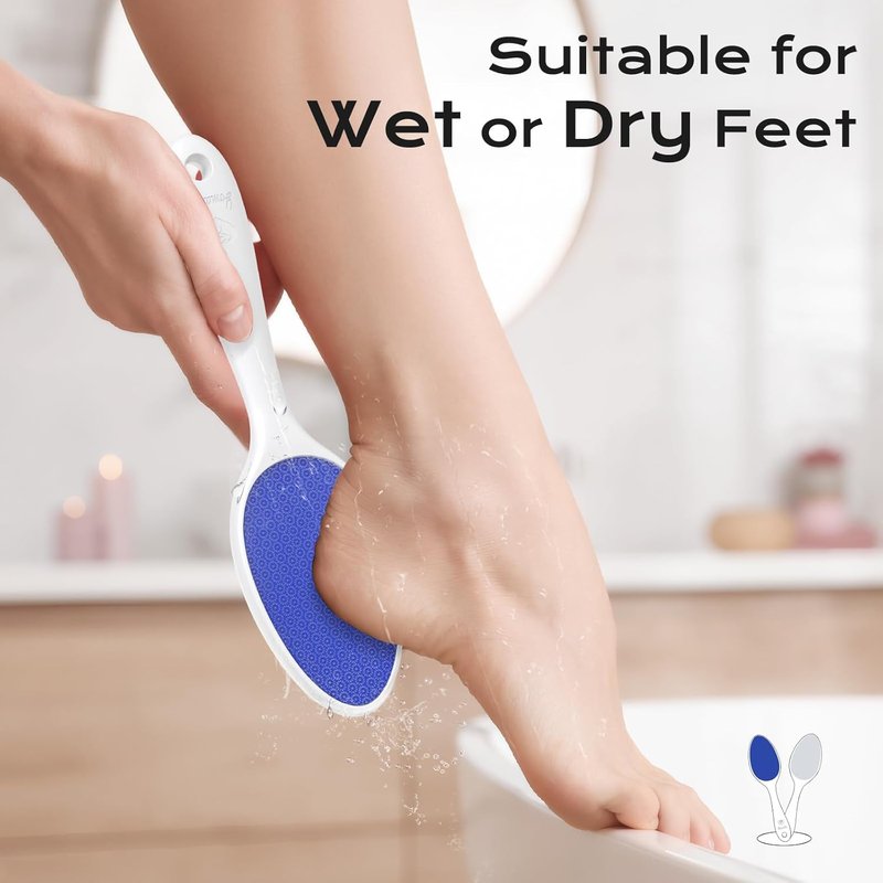Nano Glass Foot File - 2-in-1 Callus Remover & Exfoliator | Gentle Pedicure Tool for Smooth Feet - Blue