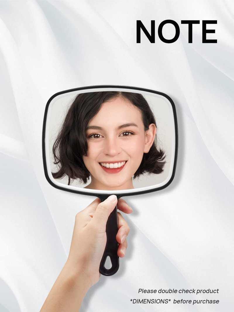OMIRO Hand Mirror, Black Handheld Mirror with Handle, 6.3" W x 9.6" L