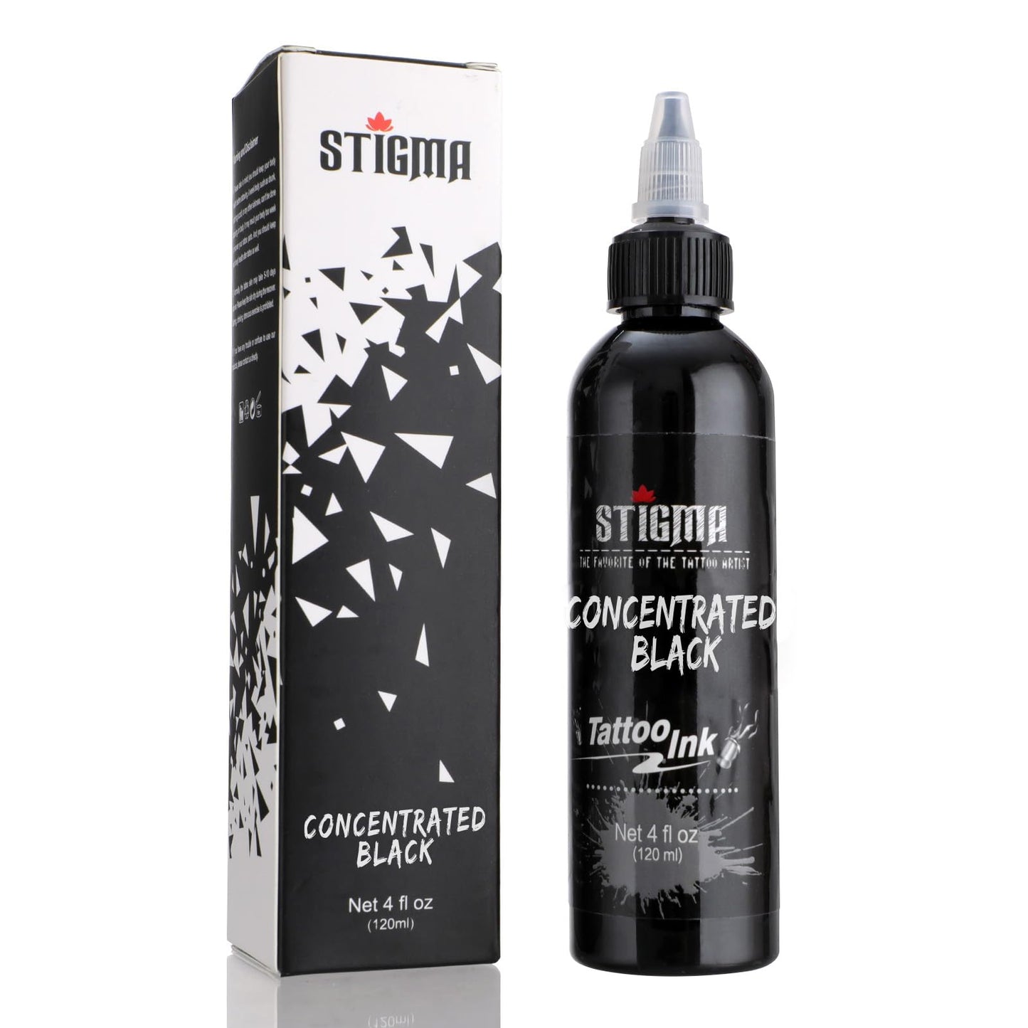 STIGMA Tattoo Ink Black 4 OZ 120ml Lining, USA Standard Tattoo Pigment Concentrated Color Evenly Vibrant and Bright