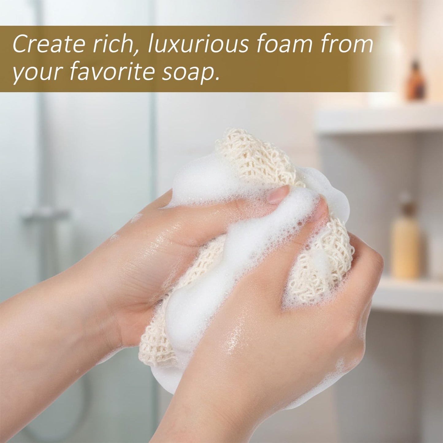 5 Pcs Soap Bar Bags Natural Sisal Bar Soap Sock Saver Net Loofah Pouch Exfoliating Foaming Mesh Quick-Drying Net for Shower
