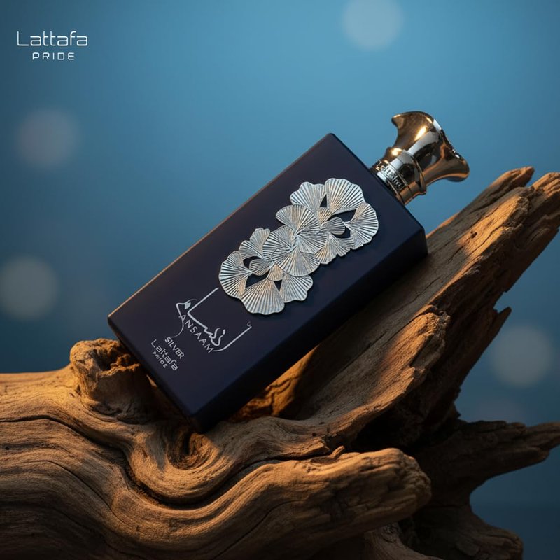 Lattafa Ansaam Silver Eau De Parfum Spray for Unisex, 3.4 Ounce