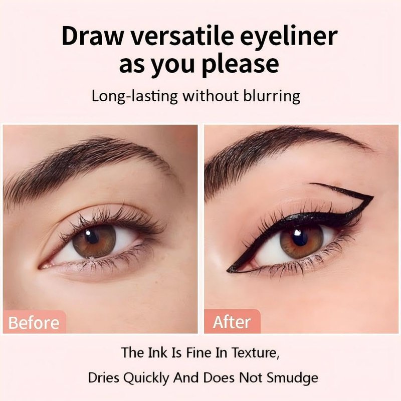 Dual-Ended Eyeliner Stamp - Easy Cat Eye Application, Waterproof & Smudge-Resistant | 2 Pcs (Brown)