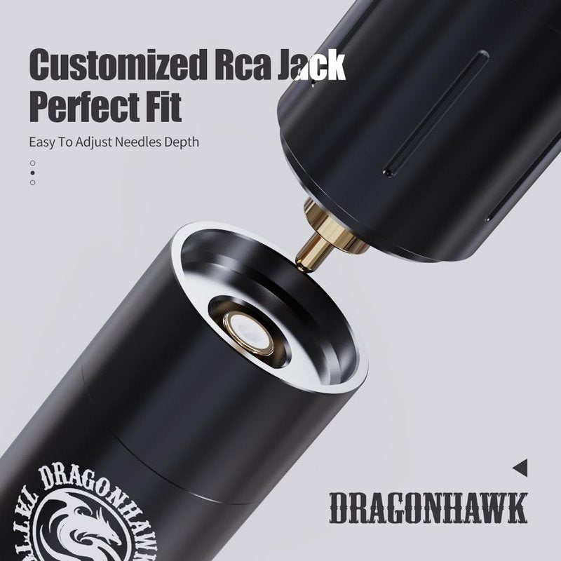 Dragonhawk X3 Pro Wireless Tattoo Gun Kit Cartridge Pen Machine with 2Pcs Replaceable Rca Batteries 20 Pro Needles Complete Beginner Supplies for Practice