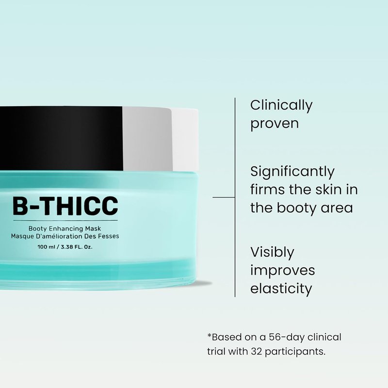 MAËLYS B-THICC Booty Enhancing Mask - Plumping & Firming Cream with Hyaluronic Acid & Grape Seed Oil (3.38 Fl Oz)