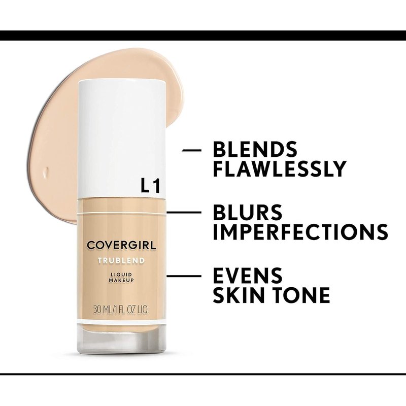 COVERGIRL truBlend Liquid Foundation Makeup Perfect Beige M6, 1 oz (packaging may vary)
