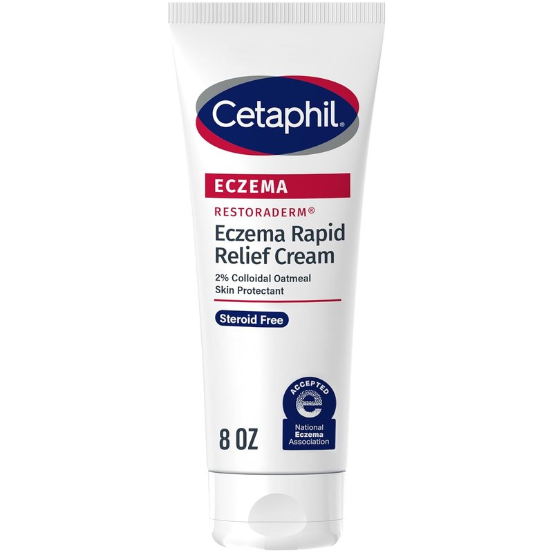 CETAPHIL Eczema Restoraderm Flare-Up Relief Cream - 8 oz | 48-Hour Hydration, Steroid-Free, Colloidal Oatmeal