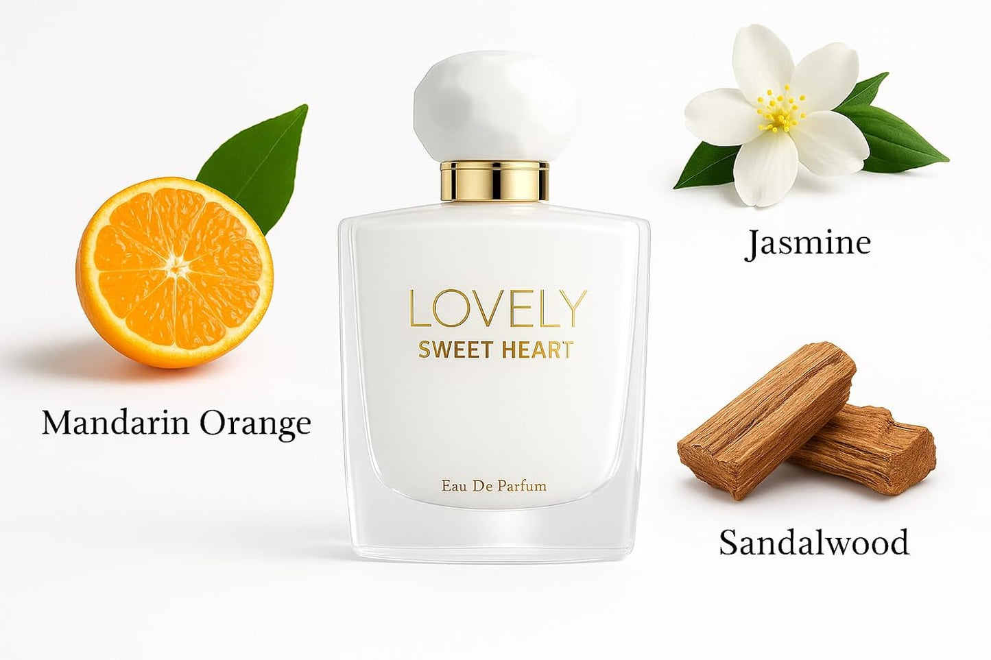 Women's Perfume, Jasmine, Mandarin Orange, Sandalwood Notes, Luxurious Long Lasting Eau de Parfum for Women 100ml (3.4 fl.oz)