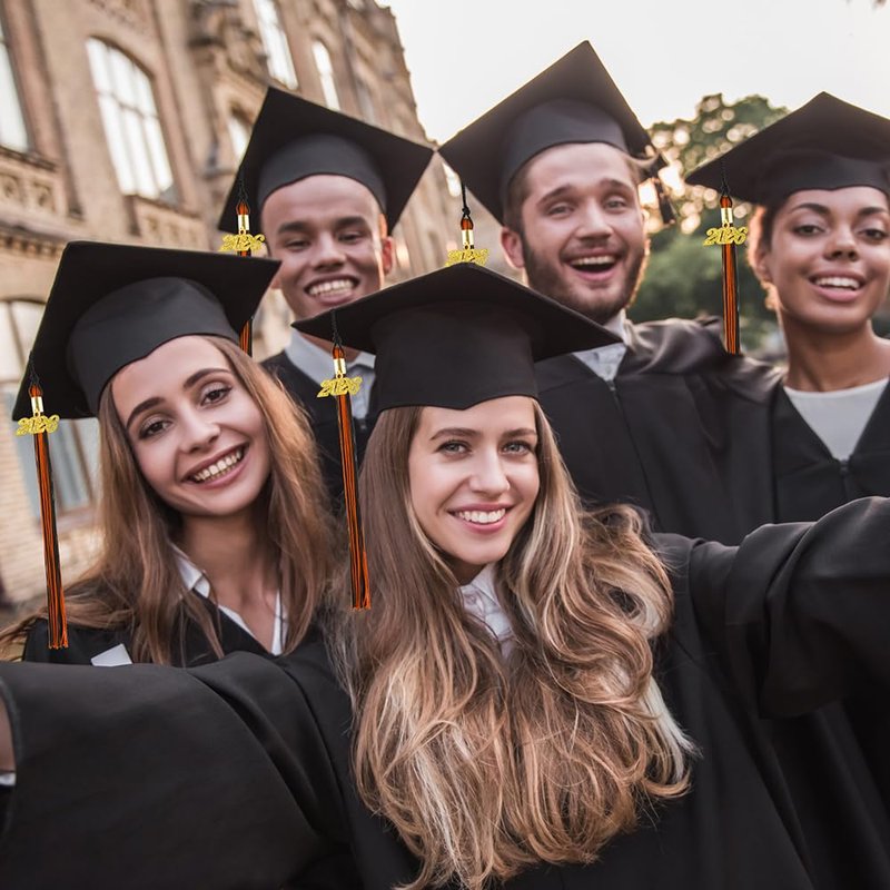 2026 Tassel Graduation, Graduation Tassel 2026, Graduate Cap Tassels with Gold 2026 Charm for Graduations Cap Graduations Party Ceremonies Black and Orange