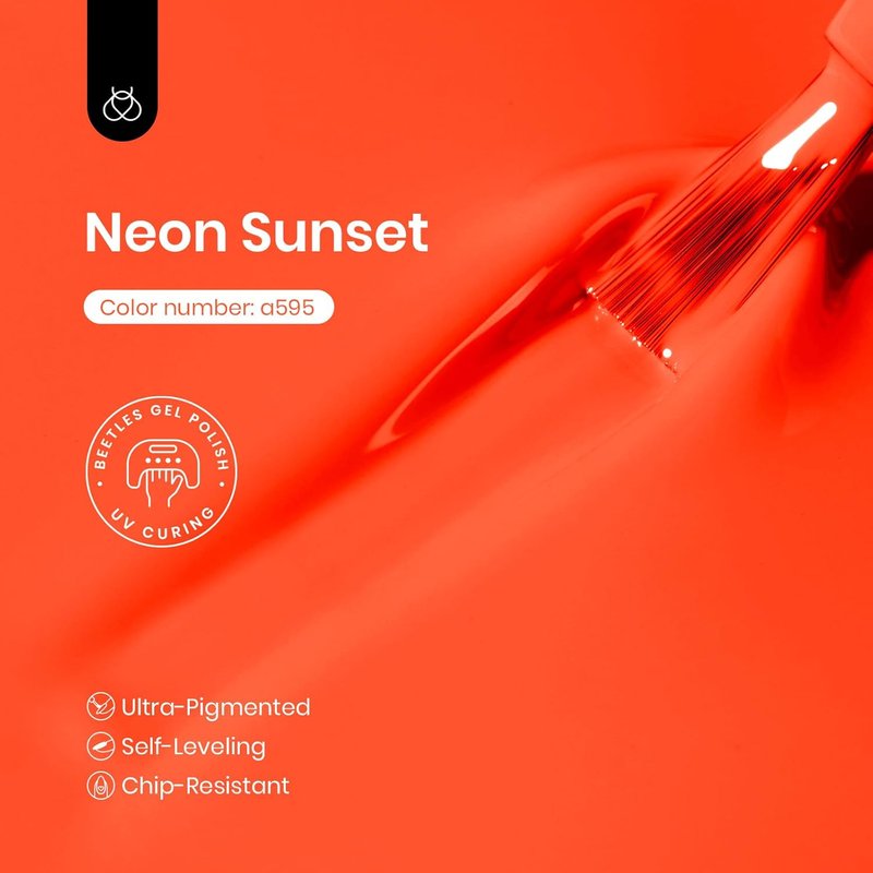 Neon Orange Gel Nail Polish - Vibrant Soak Off UV High Gloss for Stunning DIY Nail Art | 15ml