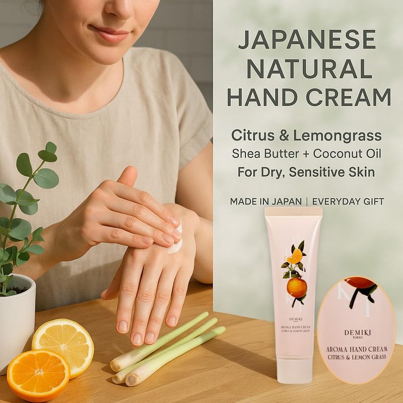 Demiki Shea Butter Hand Cream - Nourishing Lotion for Dry, Cracked Hands | Travel Size 2pcs (50g x 2)