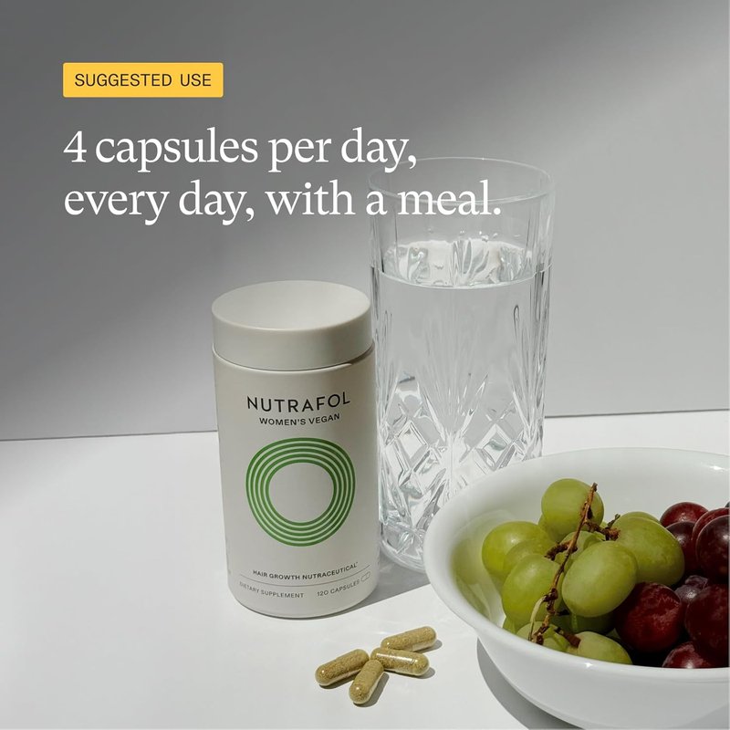 Nutrafol Women's Hair Growth Supplements - Clinically Tested for Thicker, Stronger Hair | 100% Vegan, 2-Month Supply