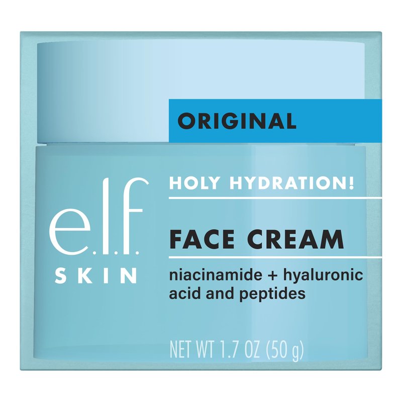 e.l.f. SKIN Holy Hydration! Face Cream with Hyaluronic Acid, Niacinamide & Peptides, Nourishing & Plumping Moisturizer, Vegan & Cruelty-Free