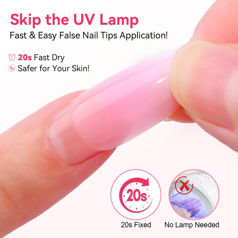 Makartt Semi Solid Nail Glue with Remover for Press on Nails Kit, No UV Lamp Needed, 20s Air Dry Adjustable for Beginners, 10ml Gentle Debonder Easy for Press-On Users At-Home Application & Removal