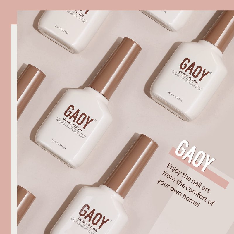 GAOY Gel Nail Polish - Sheer Light Pink 16ml | Translucent Milky White Peach UV Cure for DIY Manicure