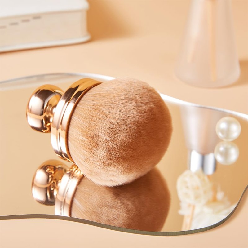 COSHINE Extra Large Rose Gold Self Tanning Blend Brush, 3 Inch Width Professional Kabuki Powder, Foundation, Blusher, Bronzer, Self-tanner Face and Body Brush