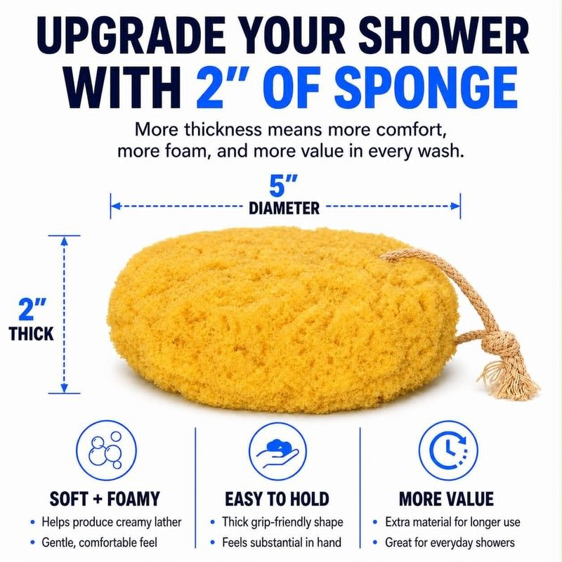 Michelle's Melting Pot Exfoliating Foam Sea Sponge, Natural Feel, Shower Loofah, Bath Sponge, Rich Lather (Set of 3)