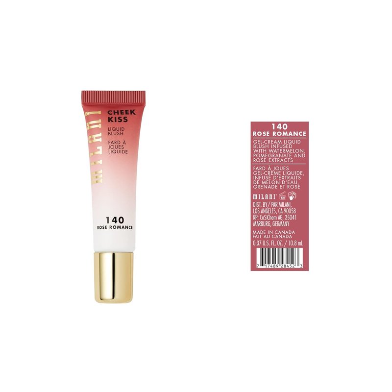 Milani Cheek Kiss Liquid Blush - Lightweight, Blendable Formula for Radiant Cheeks | Rose Romance