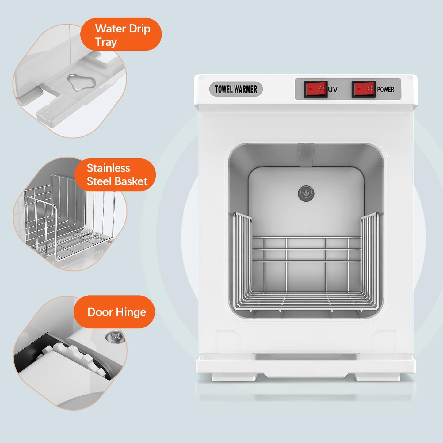 Utenzi Hot Towel Warmer, Spa Towel Cabinet 5L Professional Mini Towel Heater, Towel Warmer for Facials SPA Barbershop Esthetician (White)