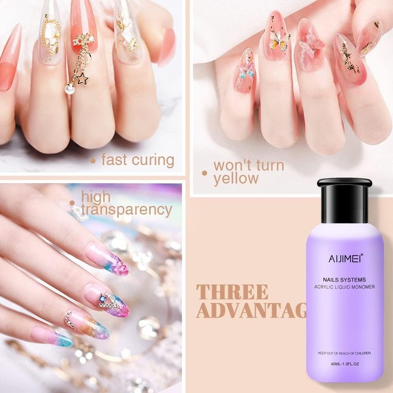 Acrylic Monomer Acrylic Liquid 58ml 2OZ Acrylic Liquid Monomer For Acrylic Powder Acrylic Nail Liquid Monomer For Acrylic Nails Acrylic For Nails Powders & Liquids Acrylic Nail Powder And Liquid