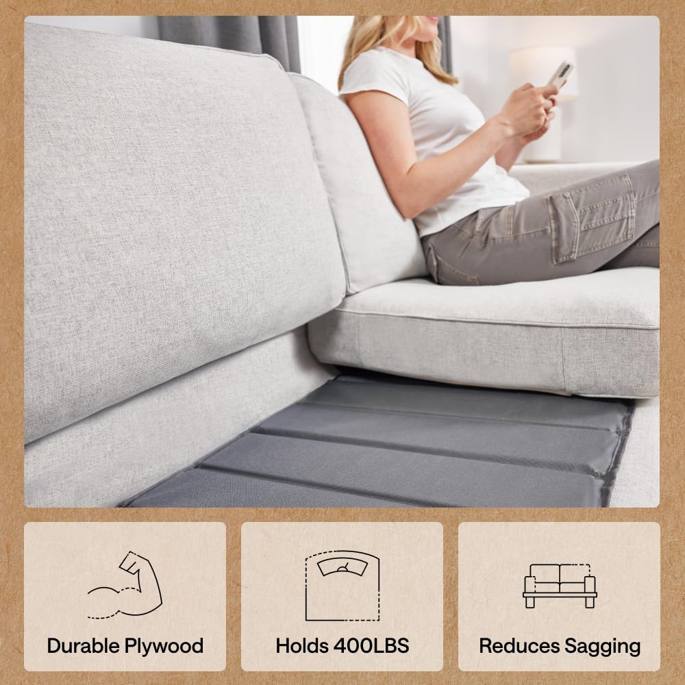 GORILLA GRIP Heavy Duty Couch Cushion Support Board to Fix Sagging Sofas, 21.5 x 54 Loveseat Slip Resistant Thick Boards Add Strong Seat Supports, Replacement Stuffing Firmer Couches Accessories, Grey