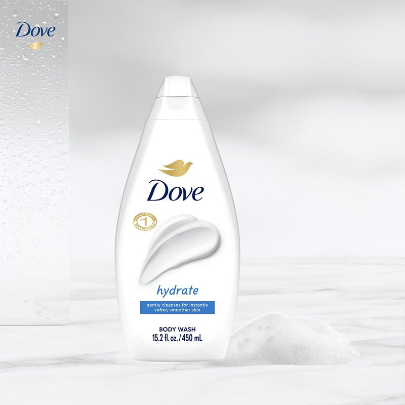 Dove Body Wash, Hydrate 4-Pack – Moisturizing Cleanser for Smooth, Soft Skin, 15.2 Oz Ea
