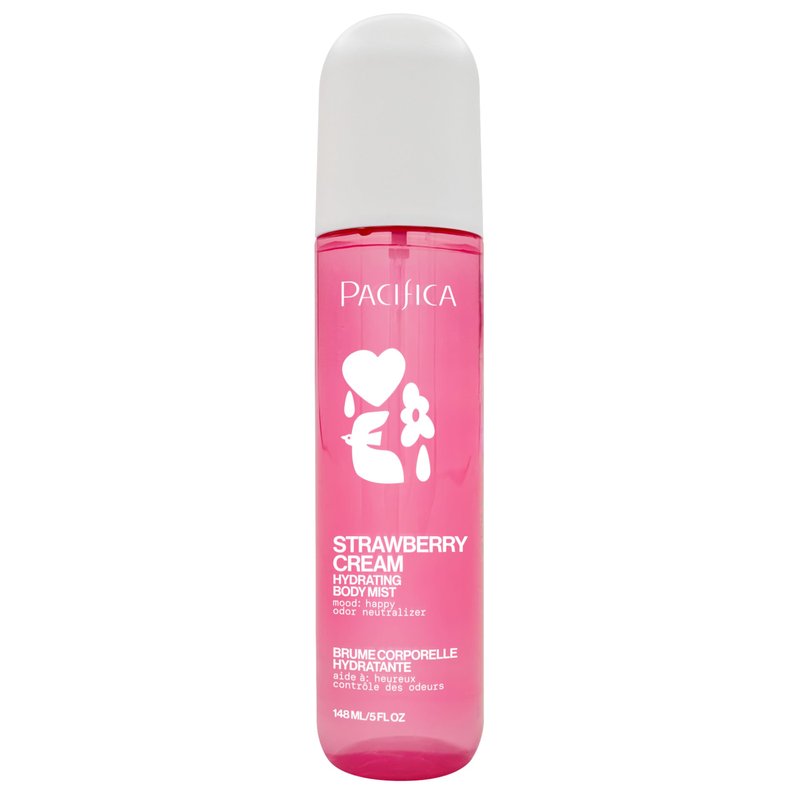 Pacifica Strawberry Cream Fruity Body Mist for Women – Sweet Strawberry Vanilla Cream Fragrance Spray, Hydrating, Odor Neutralizing, Vegan & Cruelty-Free, Phthalate-Free, 5 oz