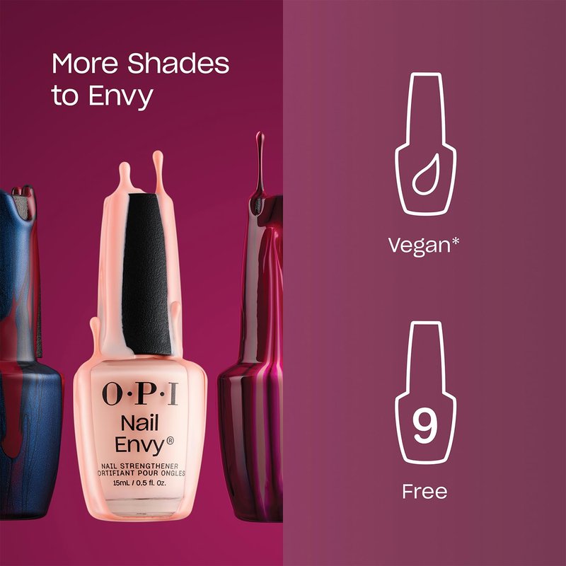 OPI Nail Envy Strengthener Bubble Bath | Sheer Nude Pink Crème Strengthening Nail Polish Treatment | For Weak & Thin Nails