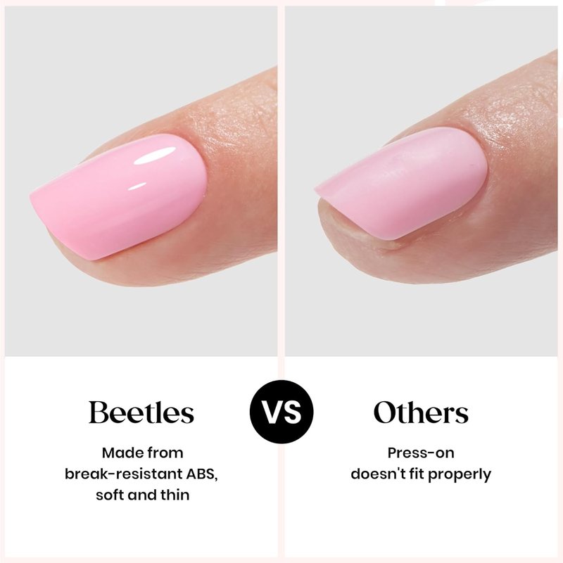 Beetles Press On Nails Kit - 720 Pcs Prism Pop Short Square Nails | 24 Colors, Glossy & Matte Finishes