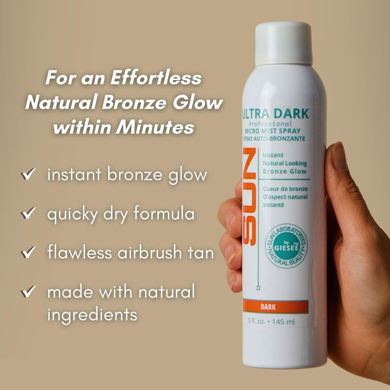 Sun Laboratories By Giesee Ultra Dark Spray Can - Spray Tan Self Tanner | Sunless Tanning Mist | Tanning Spray for Face and Body | Self Tan Mist | Sunless Tanner for Ultra Dark Tan