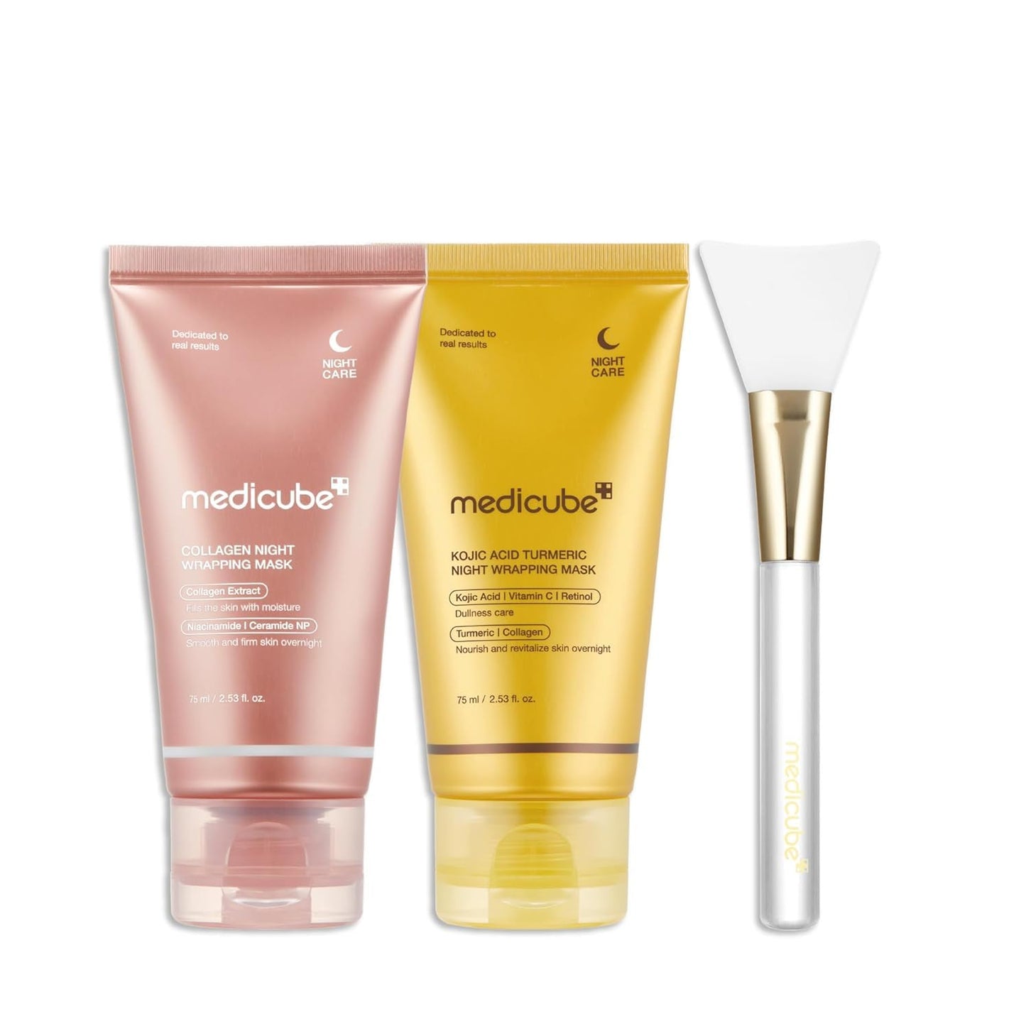 Viral Glass Glow Overnight Mask Duo - Collagen & Turmeric Peel Off Facial Masks | Gift Set for Women