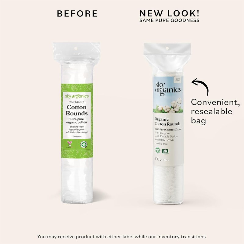Organic Cotton Rounds for Sensitive Skin - 100% Pure GOTS Certified | 300 Count
