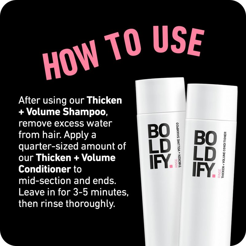 Boldify Thicken Volume Conditioner - Ultimate Biotin Formula for Hair Thickening & Nourishment | Ideal for Fine or Oily Hair