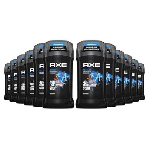 AXE Aluminum Free Deodorant Stick For Men Odor Protection For Long Lasting Freshness, Anarchy Dark Pomegranate & Sandalwood Men's Deodorant, Formulated Without Aluminum 3oz 12 count