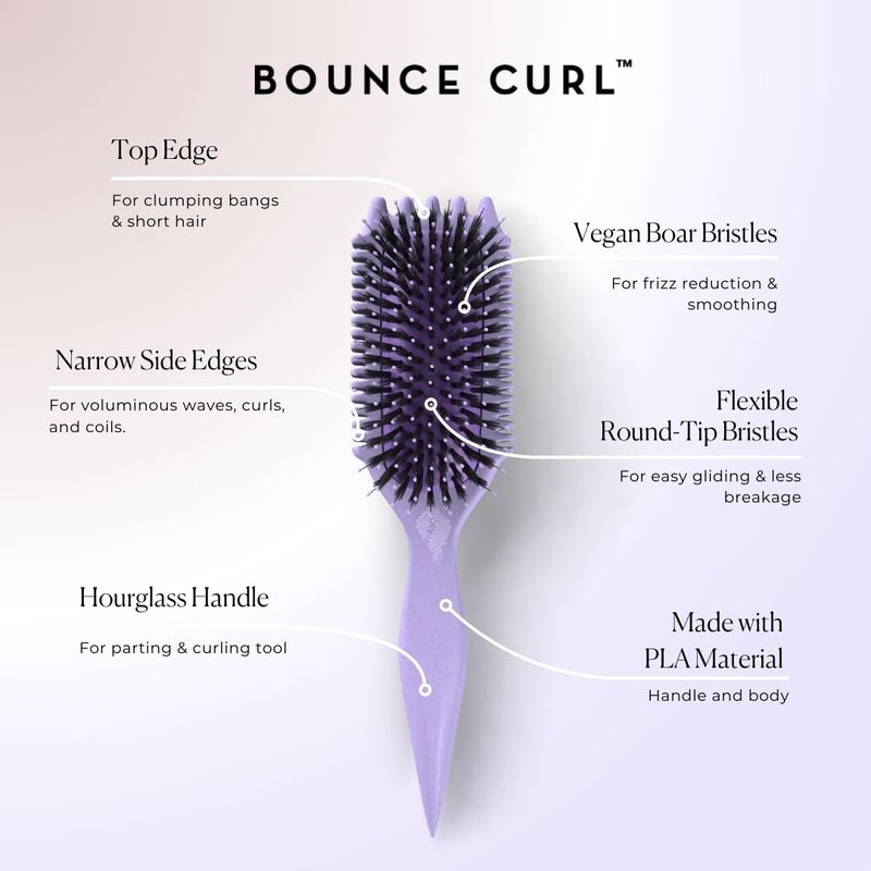 Bounce Curl Slay And Stay Bundle - Reversible Satin Hair Bonnet & Purple Volume EdgeLift Brush