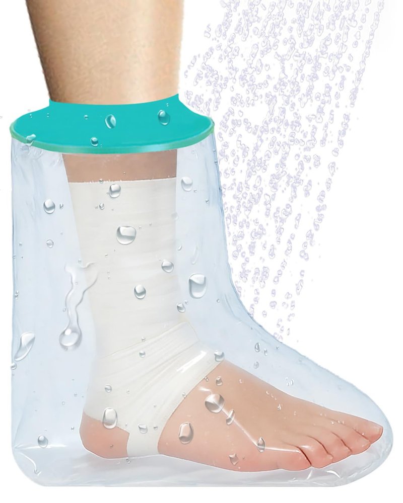 EuyiHlybt Cast Cover for Foot, Reusable Foot Cast Shower Cover, Shower Boot Cover Waterproof Foot Cover for Shower After Surgery, Soft Comfortable Ankle Cast Protector for Bandages, Casts, Dressings