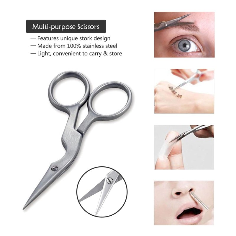 FITDON Eyebrow Grooming Set - Precision Tweezers, Curved Scissors & 3 Brow Razors | Complete Eyebrow Care Kit