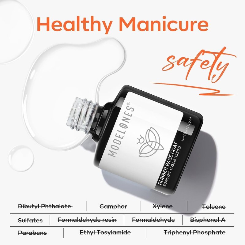modelones Milky White Rubber Gel Base Coat, 6 in One Builder for Strengthen Apex Building Extension Long Lasting Protect Color Based Gel Polish Manicure for Fragile Nails Art Home Salon