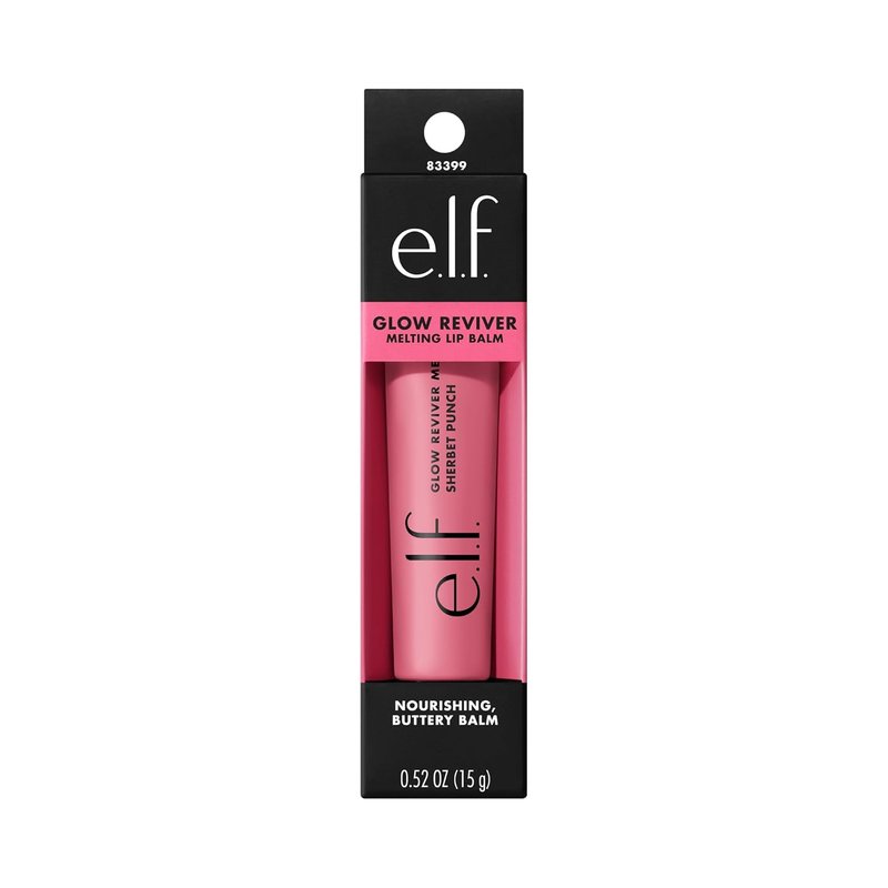 e.l.f. Glow Reviver Melting Lip Balm - Hydrating Tinted Balm for Glossy Finish & Soft Lips | Vegan, Sherbet Punch