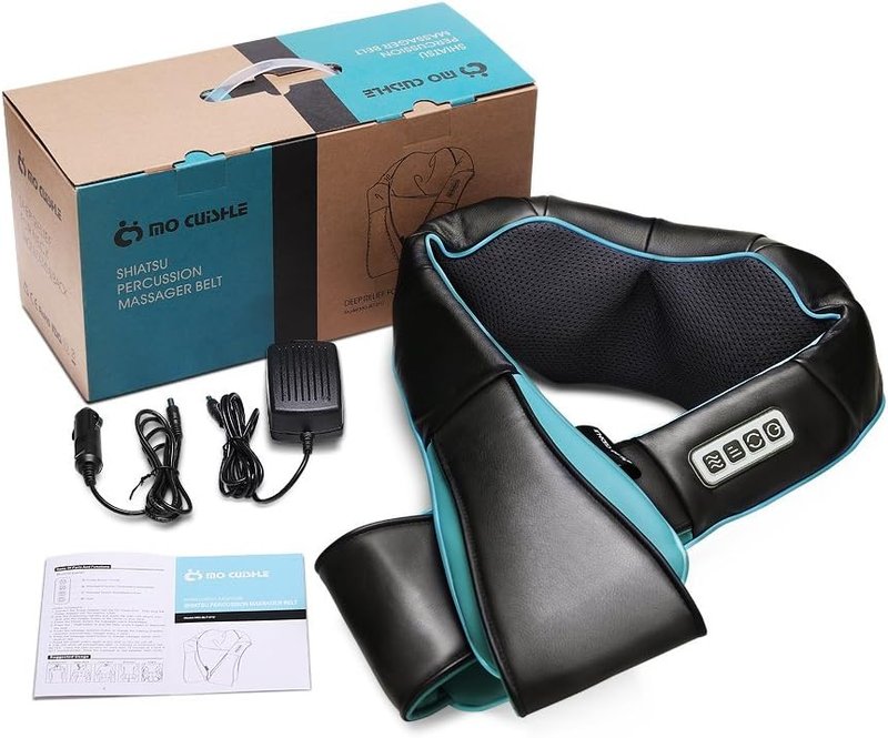 Mo Cuishle Shiatsu Neck and Back Massager with Heat - Electric 4D Deep Tissue Relief | Perfect Gift for Dad, Mom, and Couples