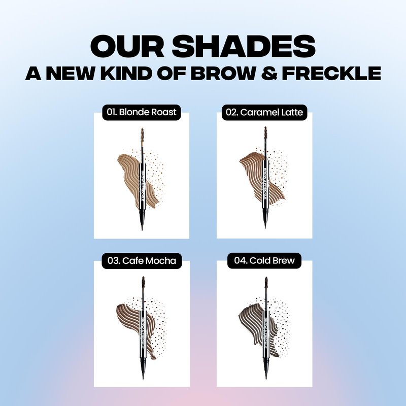 Sacheu Brow & Freckle STAY-N Tinted Eyebrow Gel & Faux Freckle Pen — 2-in-1 Longwear Water Resistant Brows Tint, Cruelty-Free & Vegan, Cafe Mocha