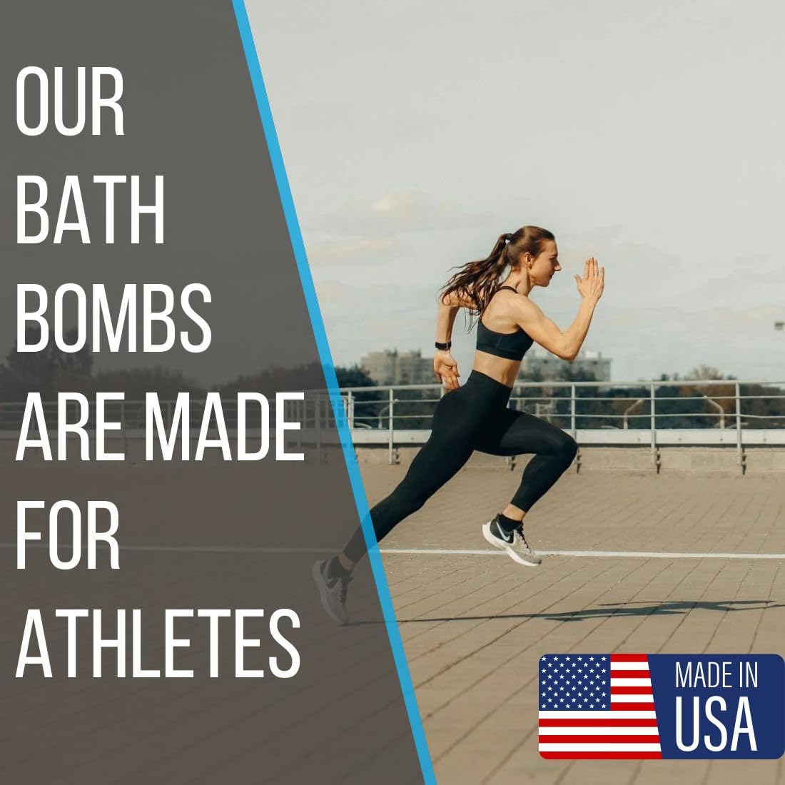 Pure Sport Peppermint Bath Bombs - Magnesium Epsom Salt and Natural Essential Oils for Soaking, Birthday Gifts for Runners, Post Workout Muscle Recovery Soak for Athletes, USA Made