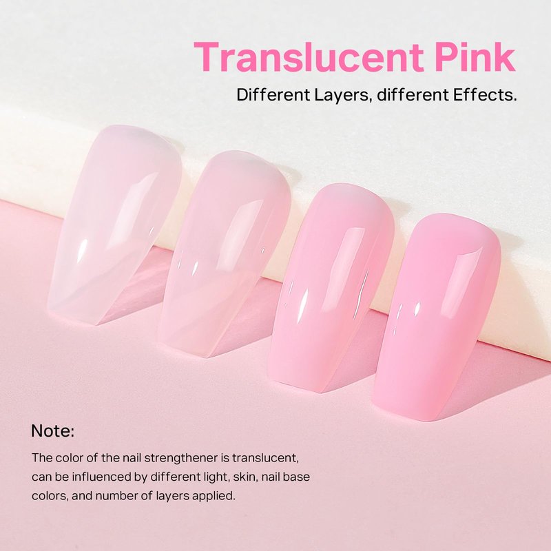 MIZHSE Nail Strengthener and Growth Nail Hardener Extra Strong and Growth, Nail Repair for Thin and Damaged Nails, Concealer Ridge Filler Foundation Polish Pink 16ML