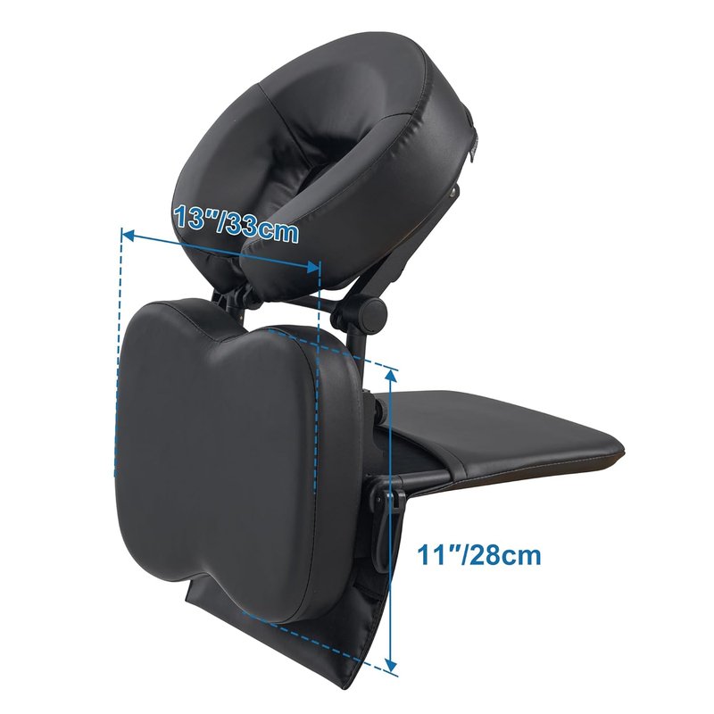 Master Massage Face Cradle Kit - Adjustable Foldable Head Rest Pillow for Eye Surgery Recovery | Black