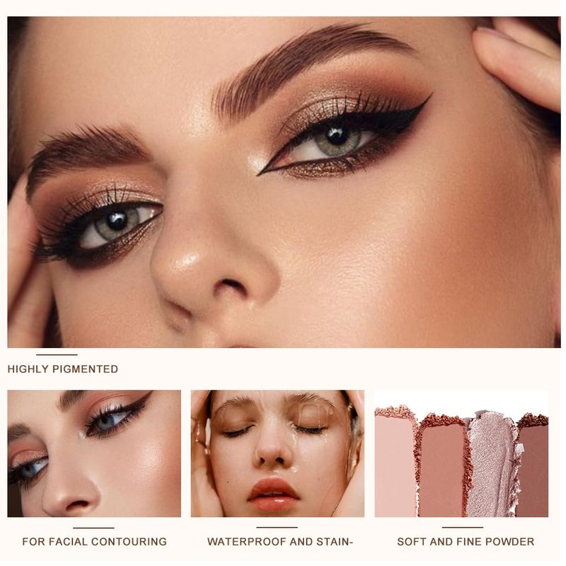 KXmzeG Cool-Toned Matte Neutral Nude Eyeshadow Palettes Eye Makeup With Mirror – High Pigment Long-Lasting Eye Shadow Palette For Older Women, Soft Nude Makeup Mini Eyeshadow Palette, 01#