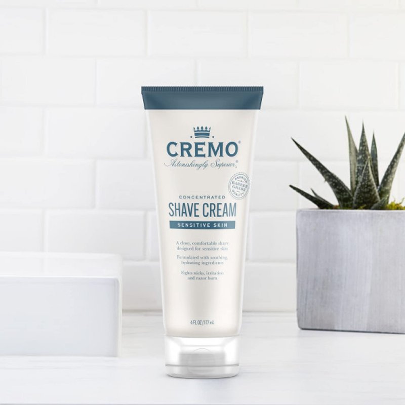 Cremo Sensitive Shave Cream, Astonishingly Superior Ultra-Slick Shaving Cream for Men, Fights Nicks, Cuts and Razor Burn, 6 Fl Oz (Pack of 2)