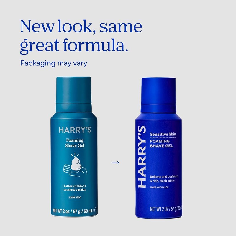 Harry's Shaving Kit for Men - 6 Razor Blade Refills & Foaming Gel | TSA Approved Travel Essentials