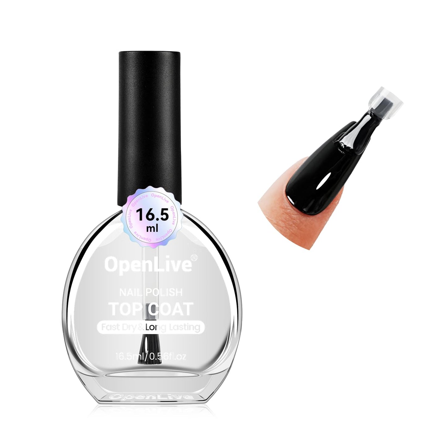 Top Coat Clear Nail Polish - Quick Dry, High Shine, Long Lasting Gloss | 16.5ml for Salon Quality Nail Art