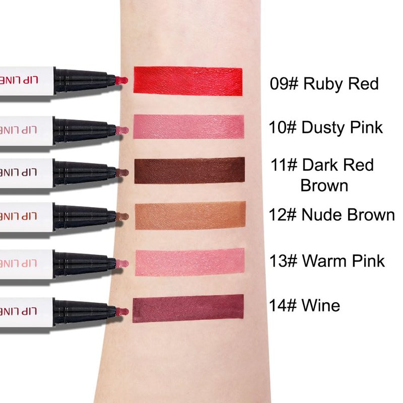 Longwear Liquid Lip Liner Stain - Waterproof Dark Red Brown Matte | 24-Hour Semi-Permanent Formula