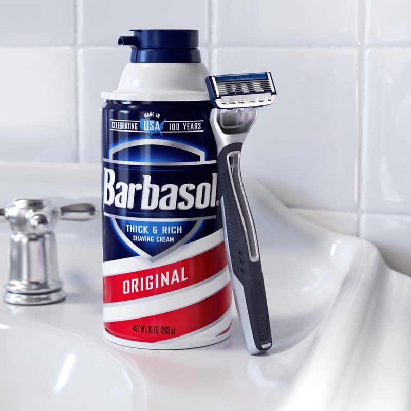 Barbasol Ultra 6 Plus Value Pack | Premium 6-Blade Disposable Razors | Disposable Shaving Razor Bundle | Close Shave Technology, UltraTrimmer 7th Blade, Pivoting Head (3 Packs / 9 Total Razors)