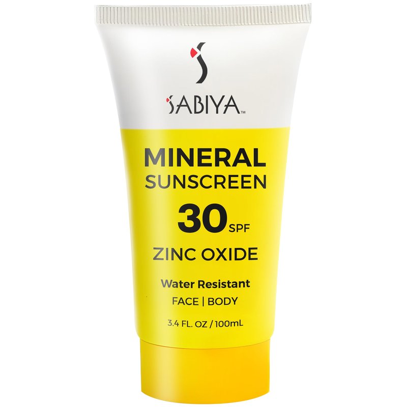 SABIYA In The Sun Mineral Sunscreen SPF 30, Broad Spectrum Zinc Oxide, Daily Sun Protection for Face and Body, Lightweight Formula with SeaSolution™, 3.4 oz